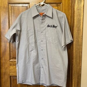 Sick Boy motorcycle garage button up shirt